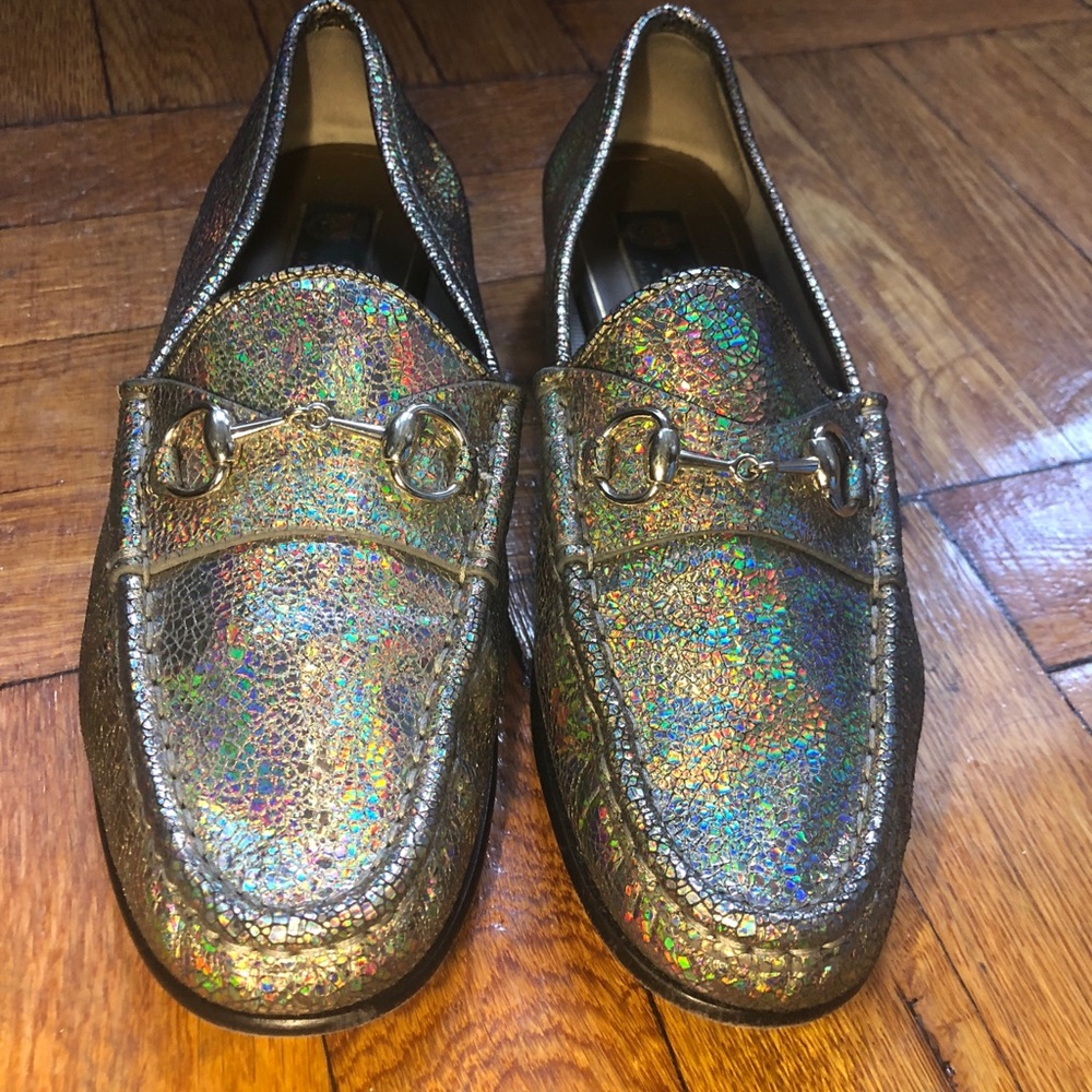 Gucci 60th Anniversary Metallic Iridescent Loafers
